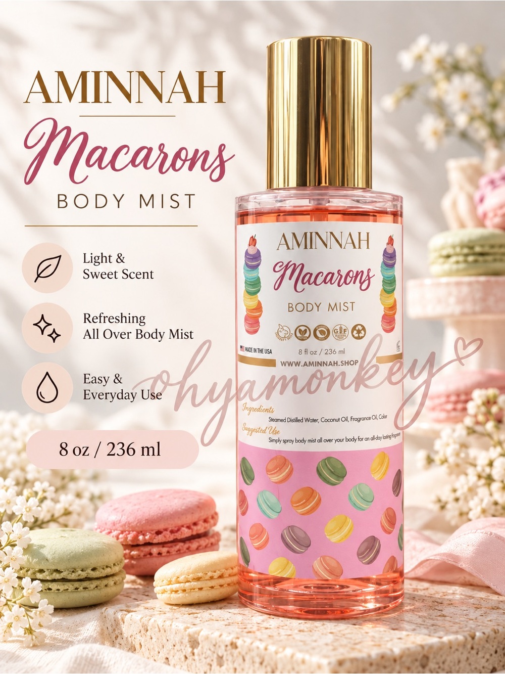 Aminnah Macarons Body Mist